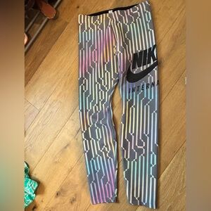 Nike cool Gray and Rainbow Leggings
